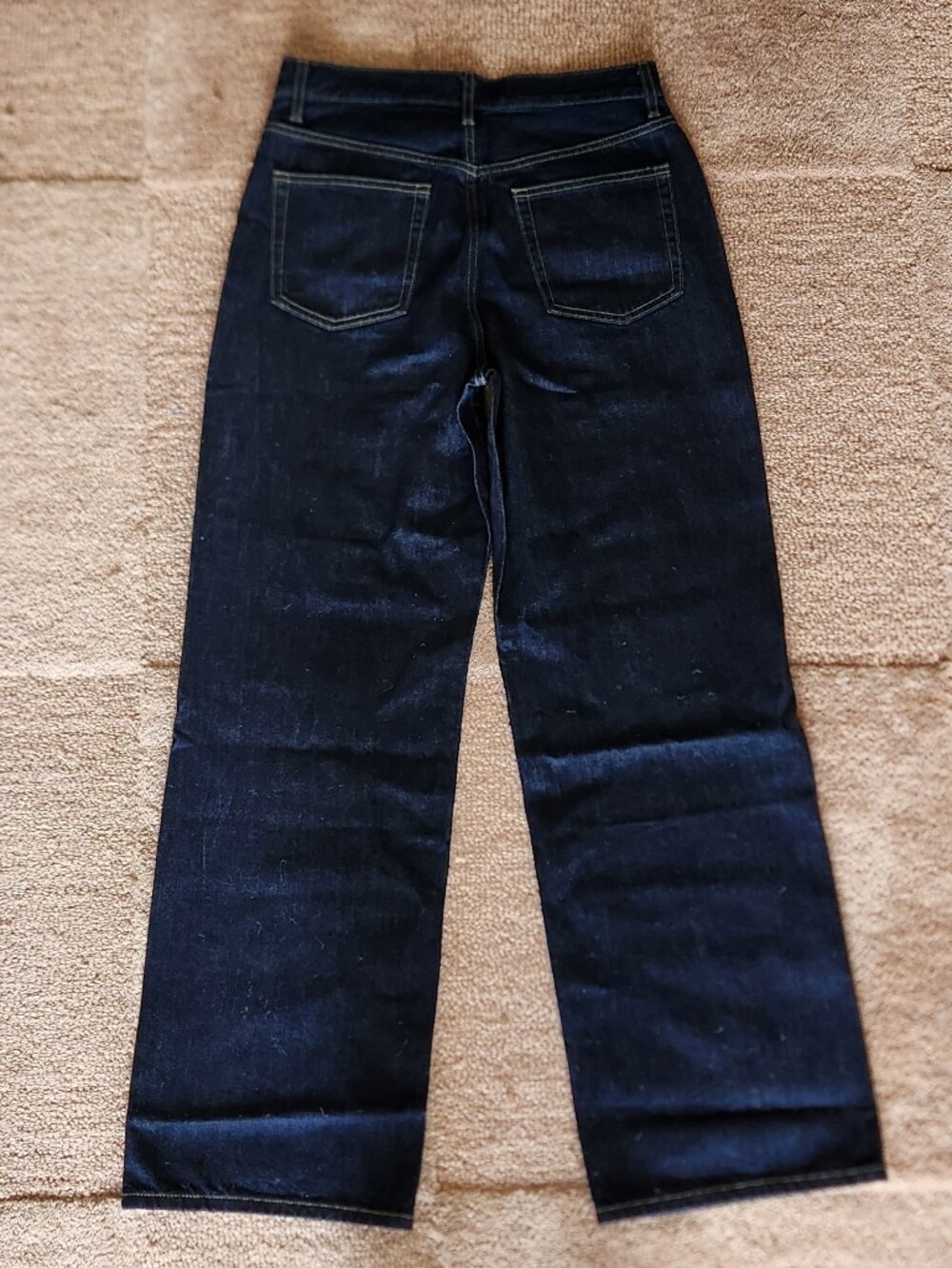 NWT Women's Uniqlo Wide Straight Jeans In Navy Dark Wash - Picture 8 of 10